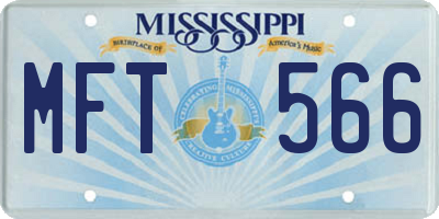 MS license plate MFT566