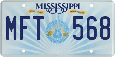MS license plate MFT568
