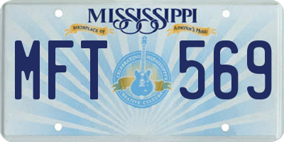 MS license plate MFT569