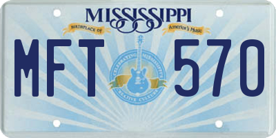 MS license plate MFT570