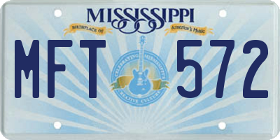 MS license plate MFT572