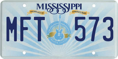 MS license plate MFT573