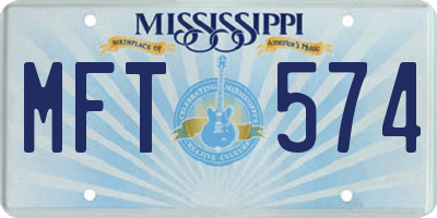 MS license plate MFT574