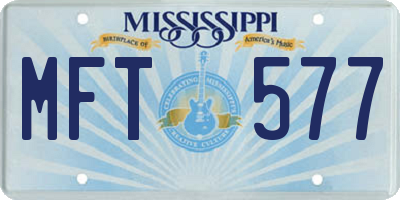 MS license plate MFT577