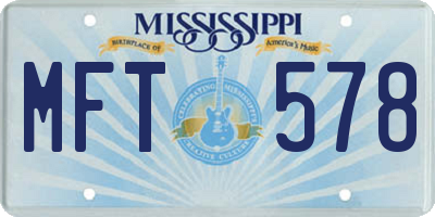 MS license plate MFT578