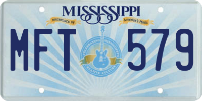 MS license plate MFT579