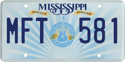 MS license plate MFT581