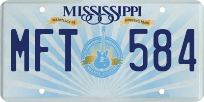 MS license plate MFT584