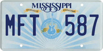 MS license plate MFT587