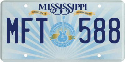 MS license plate MFT588