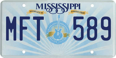 MS license plate MFT589