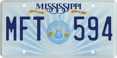 MS license plate MFT594