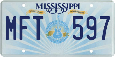 MS license plate MFT597