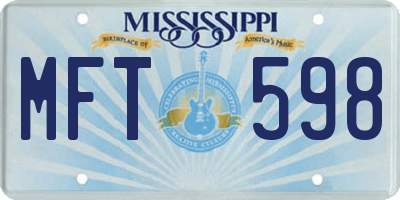 MS license plate MFT598