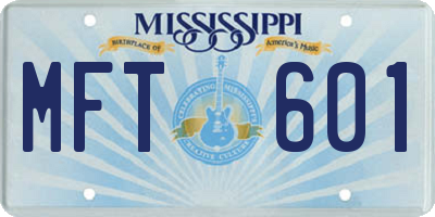 MS license plate MFT601