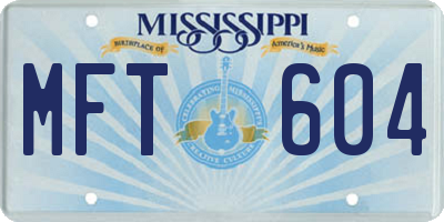 MS license plate MFT604