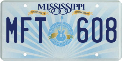MS license plate MFT608