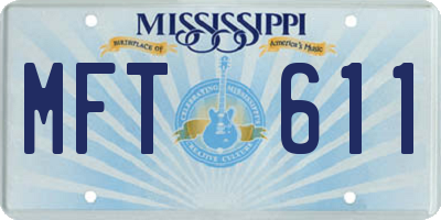 MS license plate MFT611