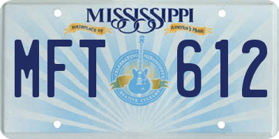 MS license plate MFT612