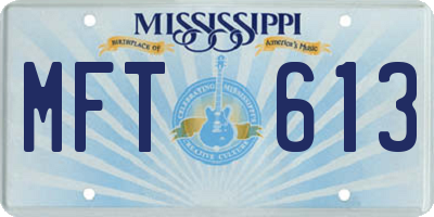 MS license plate MFT613