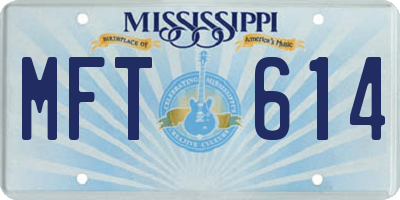 MS license plate MFT614
