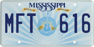 MS license plate MFT616
