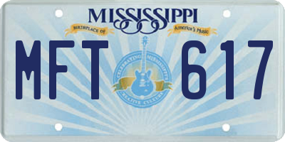 MS license plate MFT617