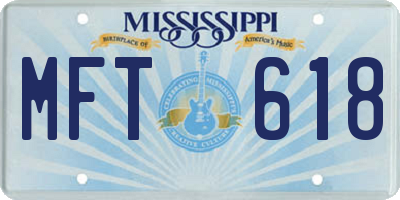MS license plate MFT618