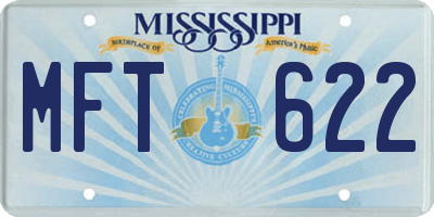 MS license plate MFT622
