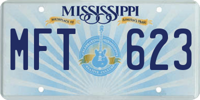 MS license plate MFT623