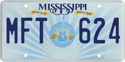 MS license plate MFT624