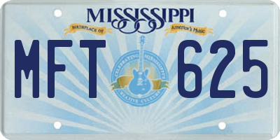 MS license plate MFT625