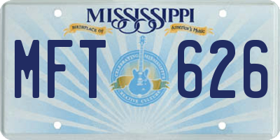 MS license plate MFT626
