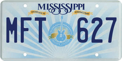 MS license plate MFT627