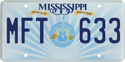 MS license plate MFT633