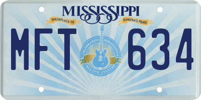 MS license plate MFT634