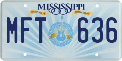 MS license plate MFT636