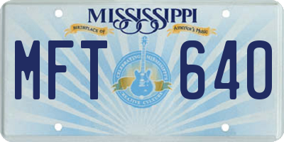 MS license plate MFT640