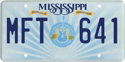 MS license plate MFT641