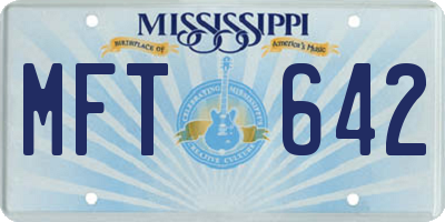 MS license plate MFT642