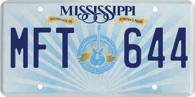 MS license plate MFT644
