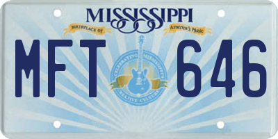 MS license plate MFT646