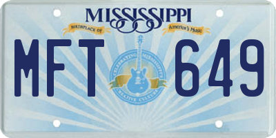 MS license plate MFT649