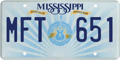 MS license plate MFT651