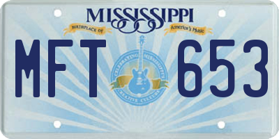MS license plate MFT653