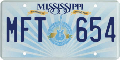 MS license plate MFT654