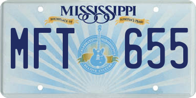 MS license plate MFT655