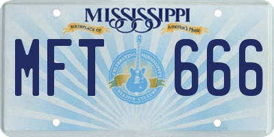 MS license plate MFT666