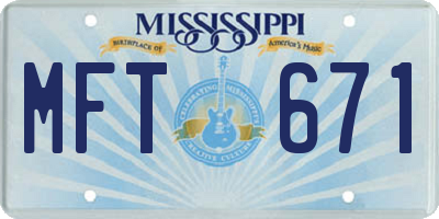 MS license plate MFT671