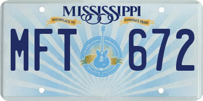 MS license plate MFT672